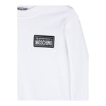 MOSCHINO felpa tinta unita girocollo con logo Bianco per Bambino H7F05R BIANCO MOSCHINO 