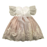Marlu‘ Zweifarbiges Halbarmkleid mit rosa Tüll für Baby Mädchen