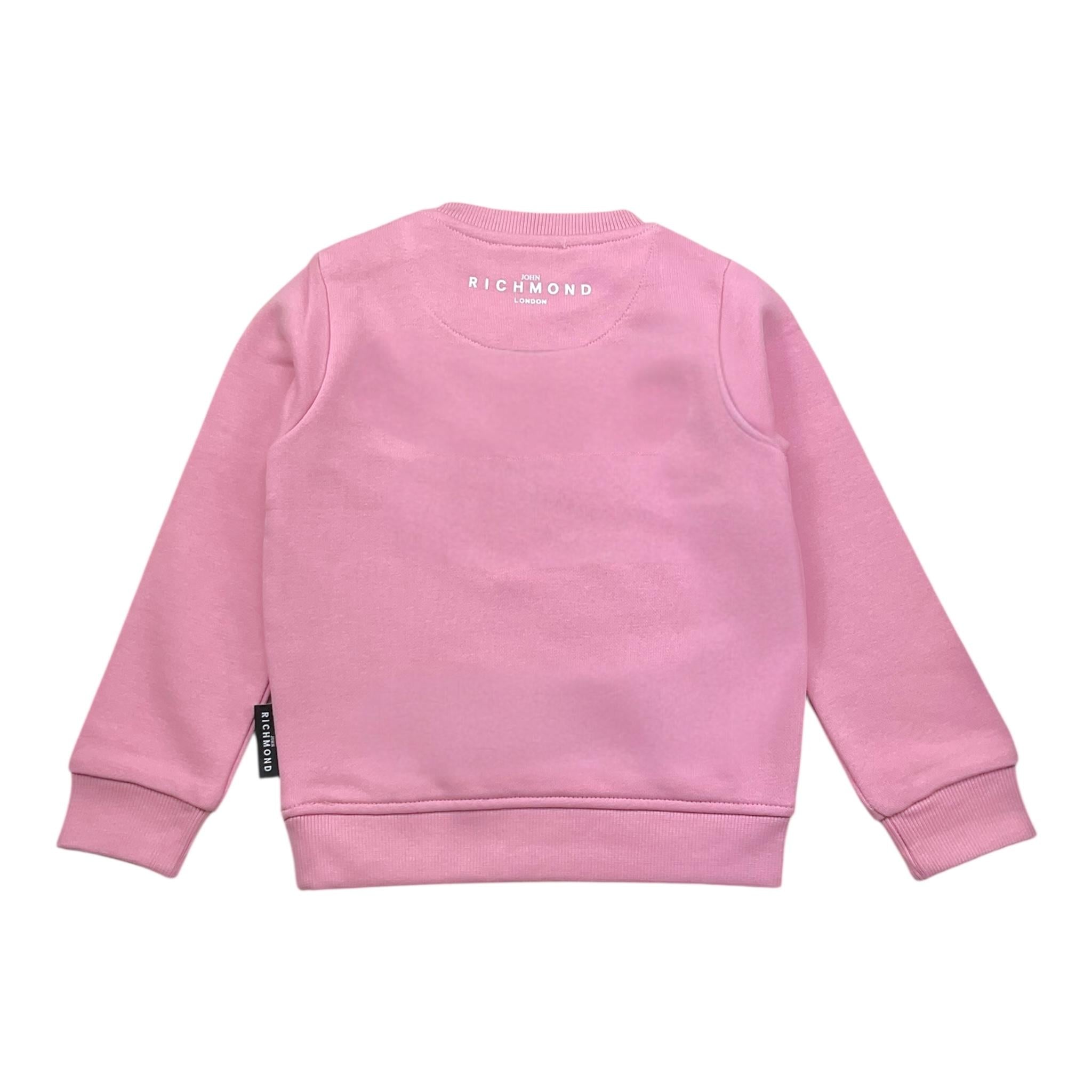 John Richmond Felpa Girocollo Tinta Unita con Stampa per Neonata RIP25003FEN ROSA JOHN RICHMOND 