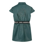 KARL LAGERFELD abito mezza manica tinta unita in ecopelle Verde per Bambina Z30187 VERDE KARL LAGERFELD 