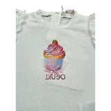 Liu Jo T-Shirt Girocollo tinta unita con Stampa Bianco per Neonata HA4078 BIANCO LIU JO 