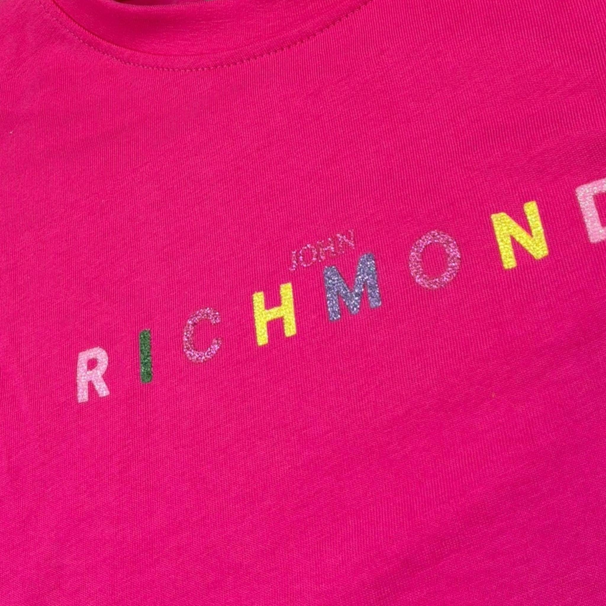 John Richmond T-Shirt Girocollo Tinta Unita con Logo per Bambina RGP26024TS FUXIA JOHN RICHMOND 