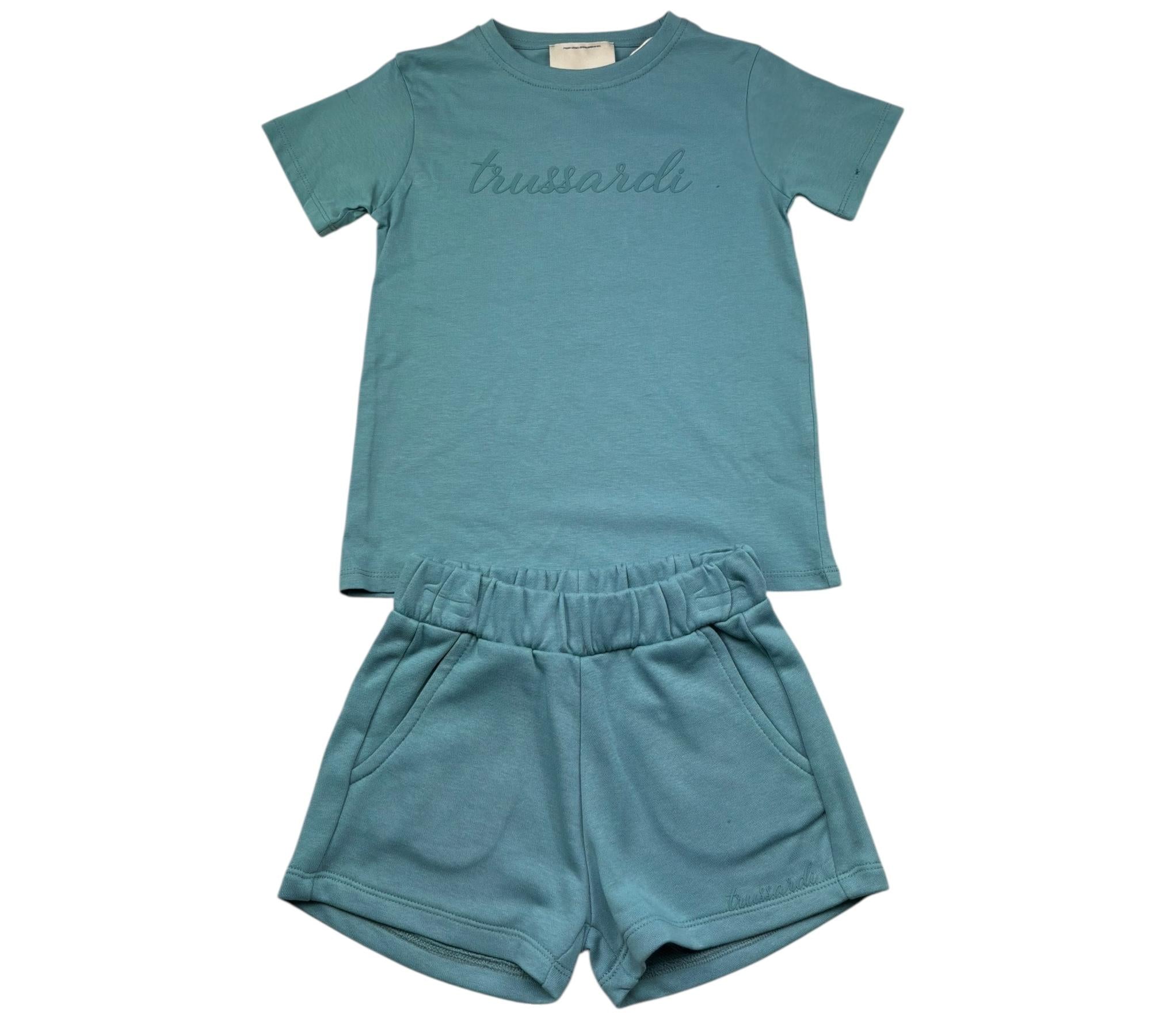 Trussardi Completo 2 Pezzi T-Shirt-Bermuda Tinta Unita per Bambina TGP26005CJ VERDE TRUSSARDI 