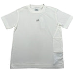 C.P. Company T-Shirt Girocollo Tinta Unita con Logo per Bambino CUM00I BIANCO C.P. COMPANY 