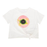 Chloe‘ T-Shirt Modell Crop Crewneck Einfarbig mit weißem Aufdruck für Mädchen