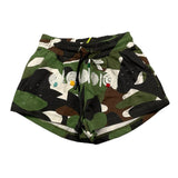 Diadora Grüne Fleece-Shorts mit Militärmuster für Mädchen