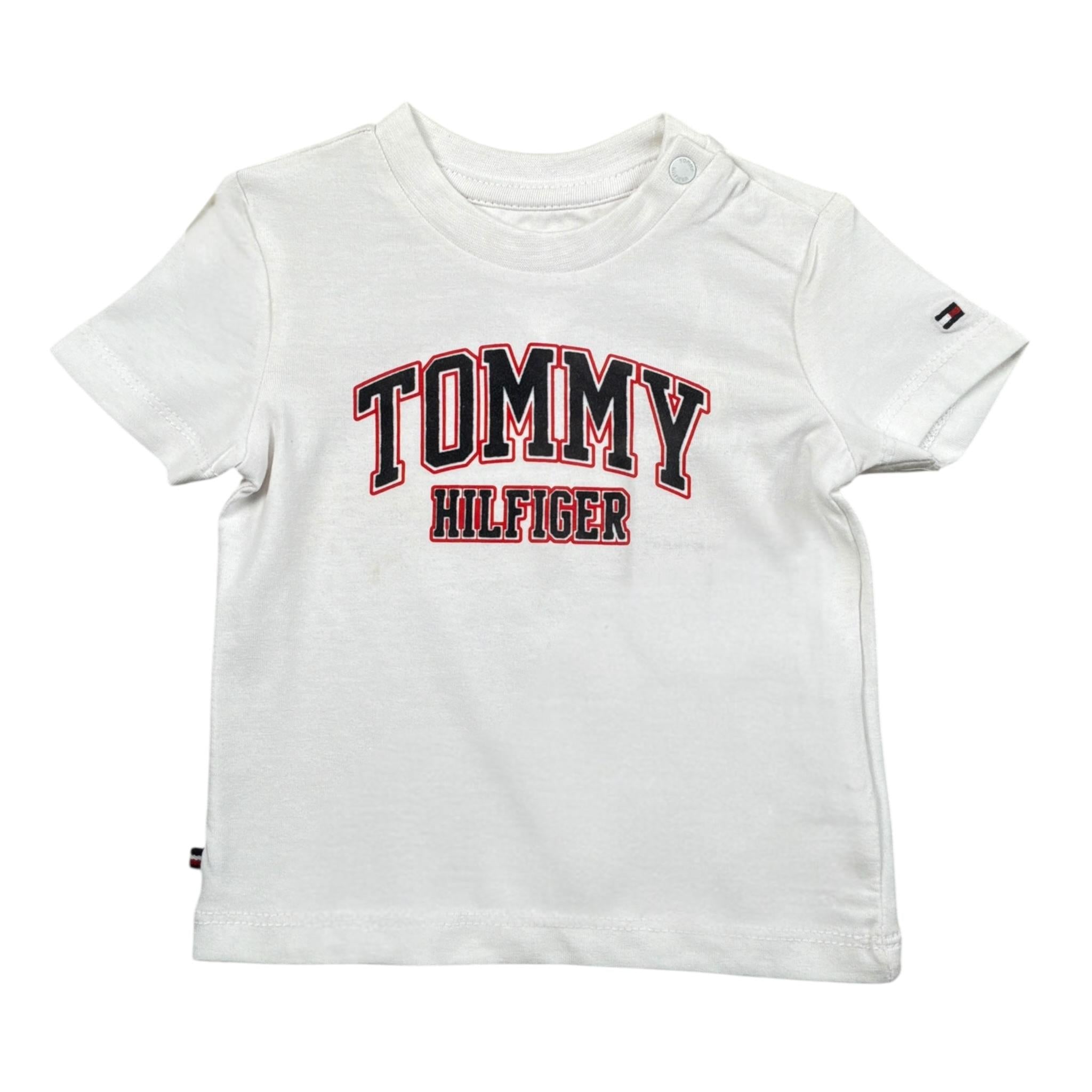Tommy Hilfiger T-Shirt tinta unita con Stampa Bianco per Neonato KN0KN01272 BIANCO TOMMY HILFIGER 