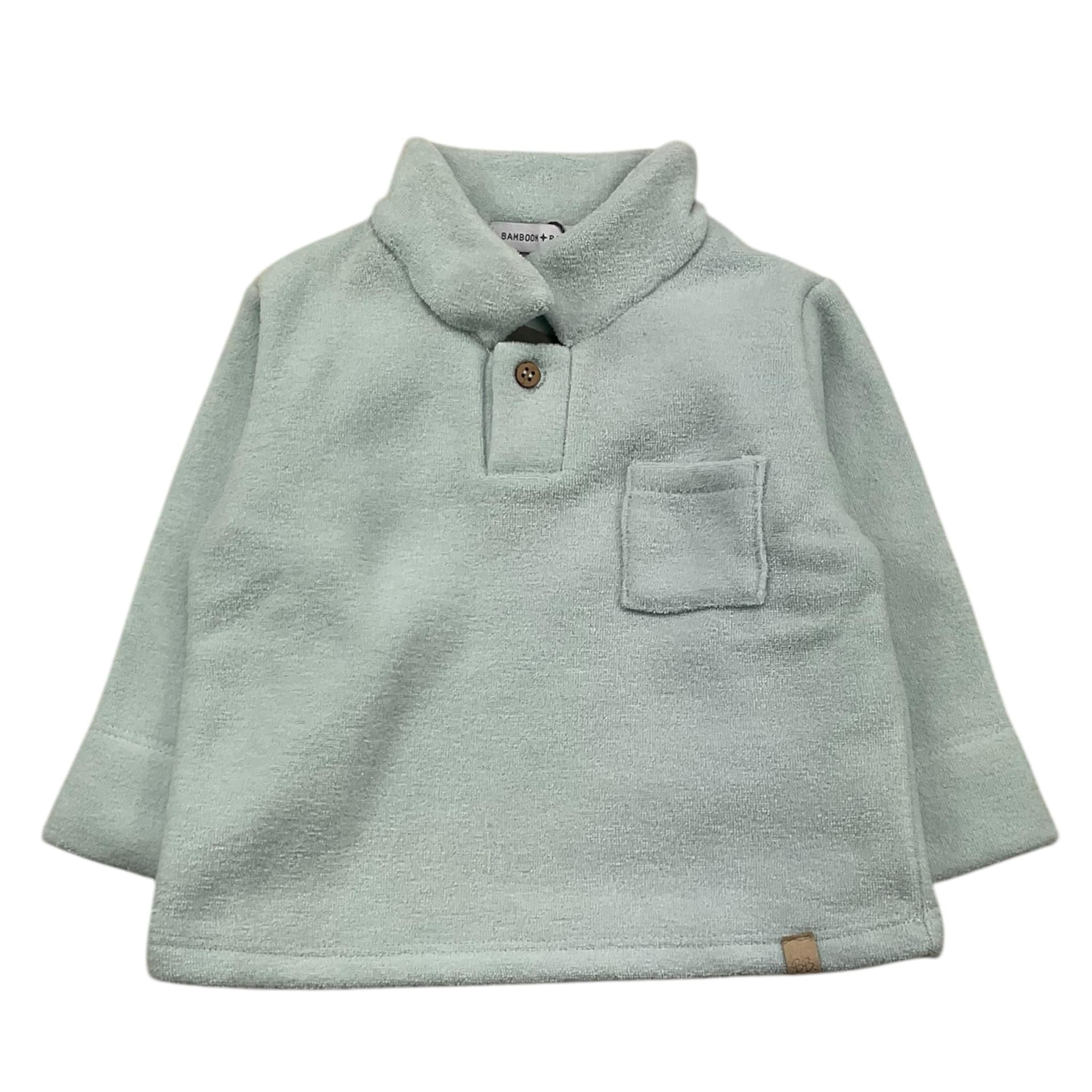 BAMBOOM+BABIES polo manica lunga tinta unita  in spugna Azzurro per Neonato 704 AZZURRO BAMBOOM+BABIES 