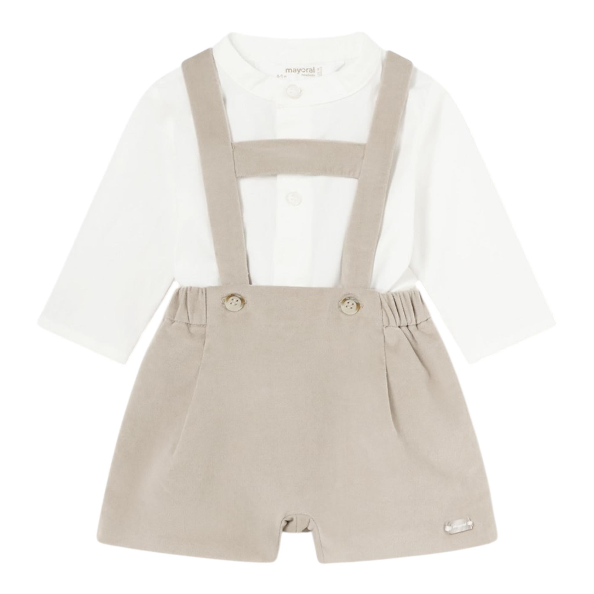 MAYORAL completo 2 pezzi camicia-salopette Bianco/beige per Neonato 2248 BIANCO/BEIGE MAYORAL 