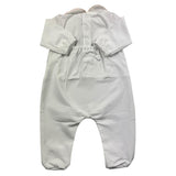 Little Bear Langarm-Strampler, einfarbig, mit Kontrastdruck, weiß, für Babys