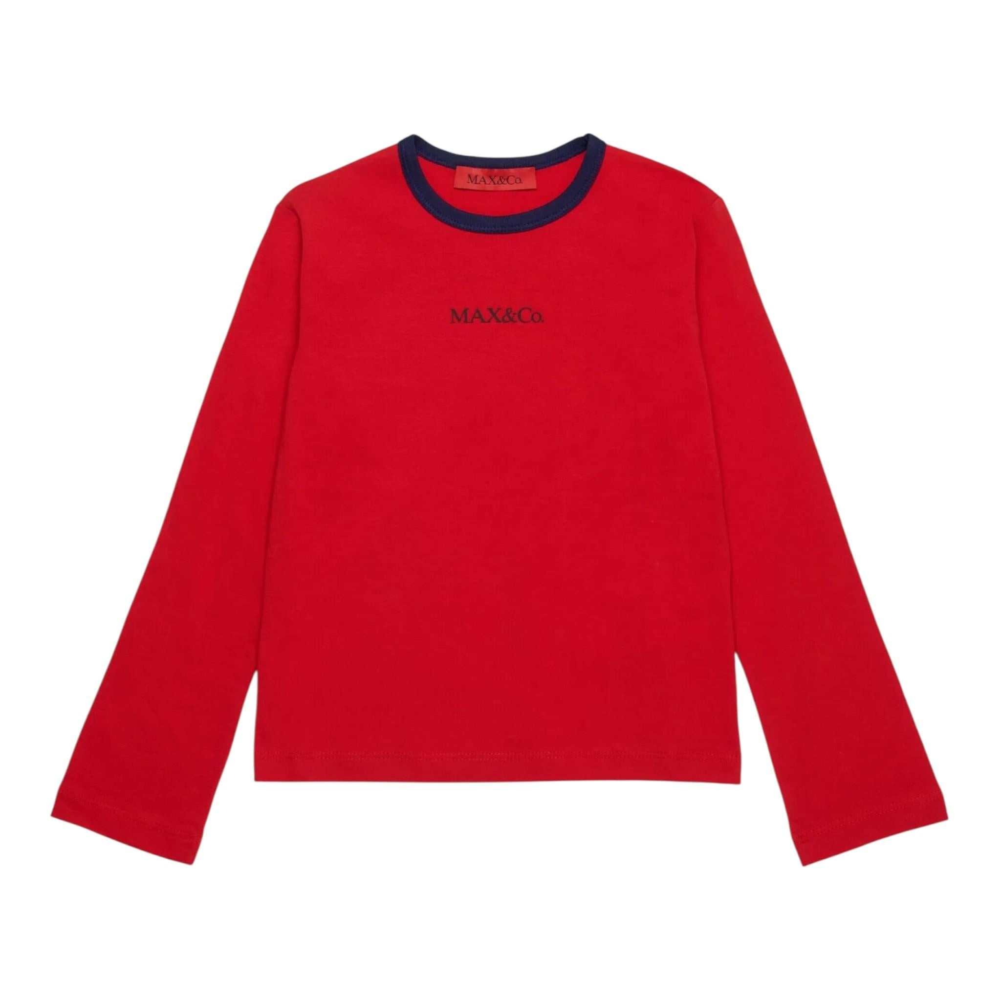 MAX&Co. shirt girocollo tinta unita con logo Rosso per Bambina MX0051 ROSSO MAX&Co. 