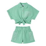 Mayoral Completo 2 Pezzi Camicia-Short Tinta Unita per Bambina 3210 VERDE MAYORAL 