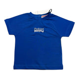 Cesare Paciotti – Einfarbiges T-Shirt mit Rundhalsausschnitt und Kobaltdruck für Neugeborene