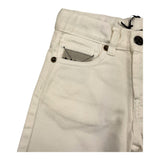 N°21 Einfarbige Denim-Bermudashorts mit verstellbarer Taille in Creme für Jungen