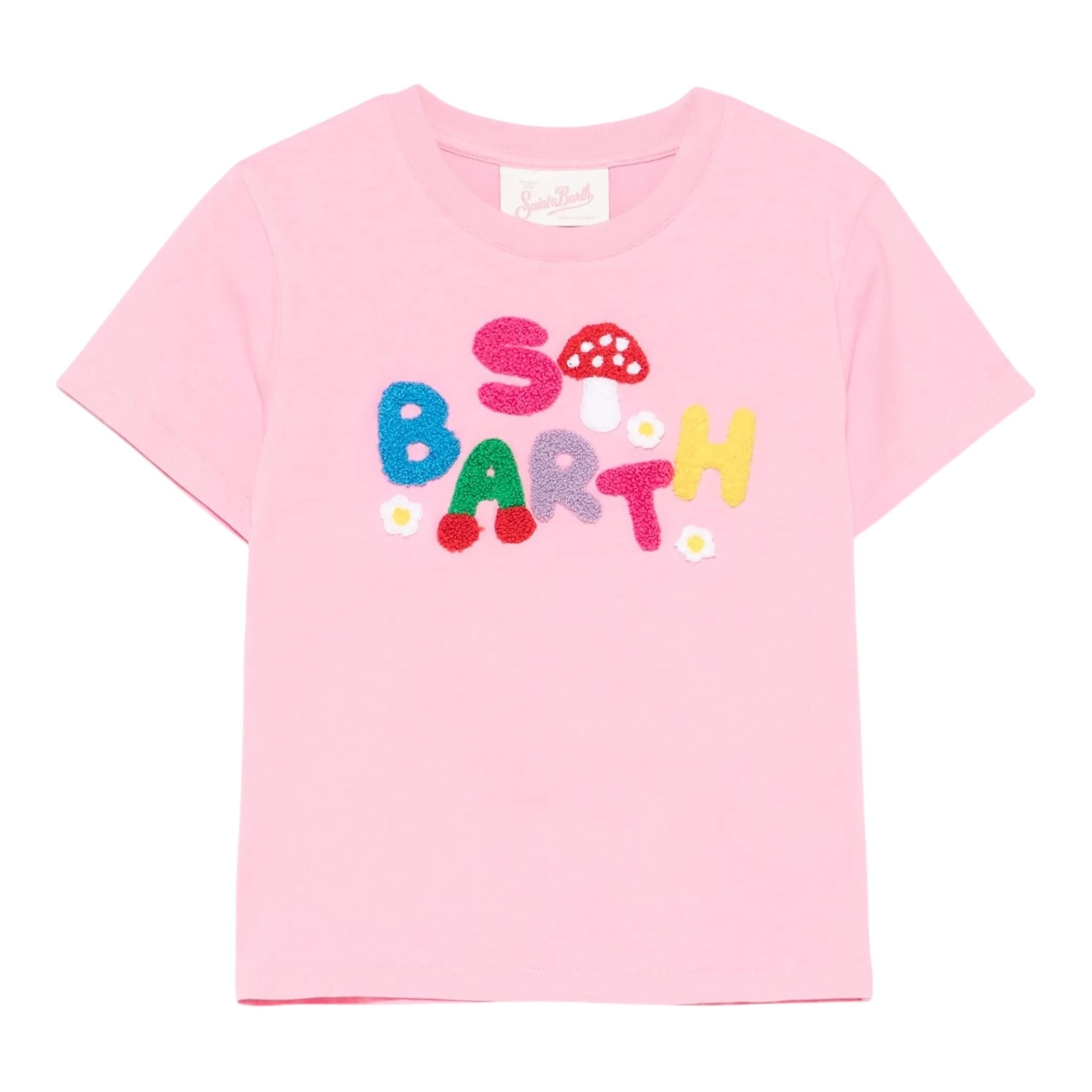 Saint Barth T.Shirt Girocollo Tinta Unita con Logo per Neonata ELLY00103298H ROSA SAINT BARTH 