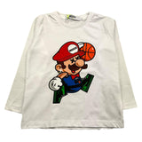 MOUSSE shirt girocollo tinta unita con stampa mario Bianco per Bambino HKNTL368WJ BIANCO MOUSSE 