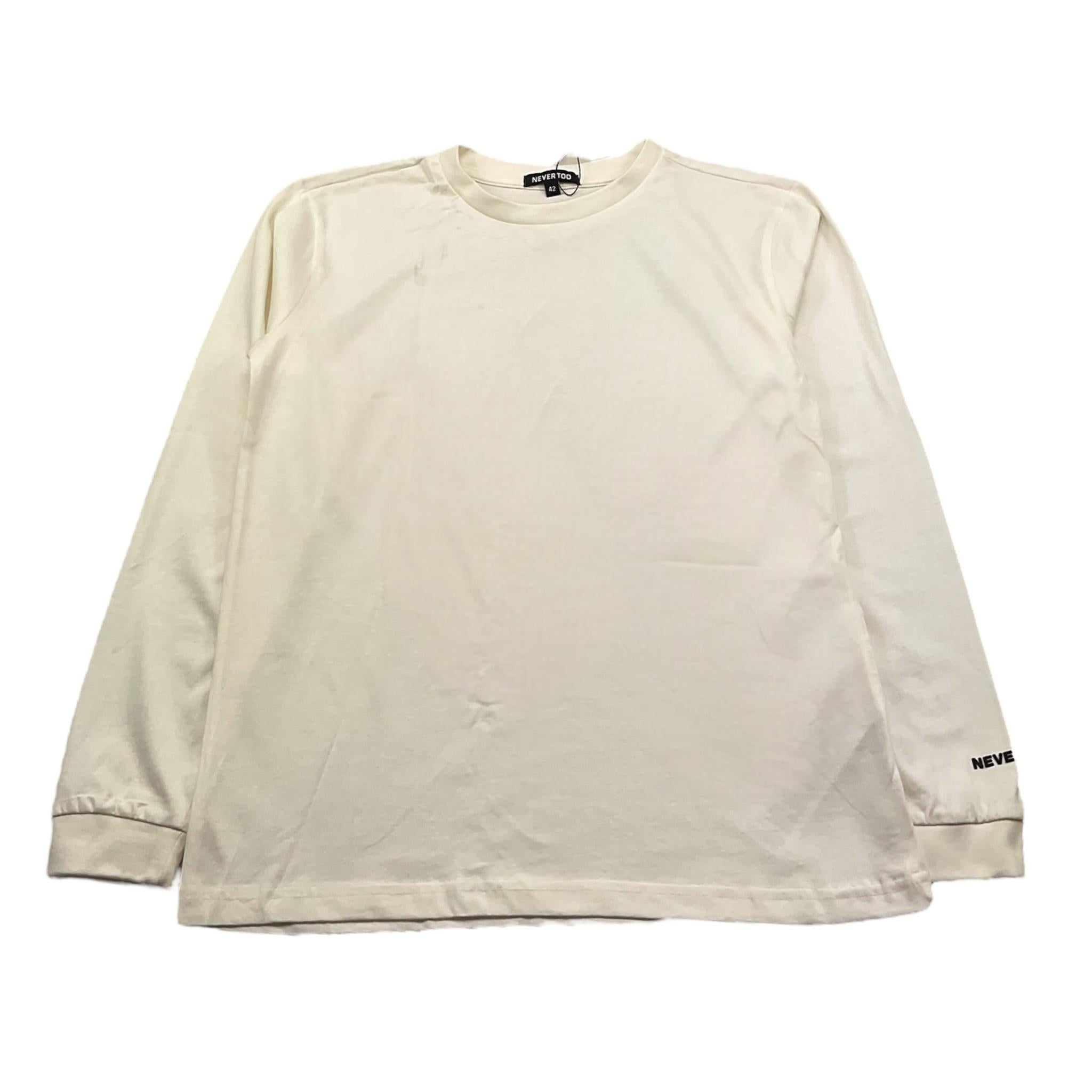 NEVER TOO shirt girocollo tinta unita con logo Panna per Bambino NT2115R PANNA NEVER TOO 