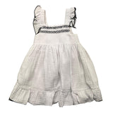 Babidu Einfarbiges Ärmelloses Kleid Mit Kontrastschleife Weiß Für Baby Mädchen