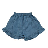 Petit Indi Short Tinta Unita con Elastico In Vita per Neonata SS25BK4637 BLU PETIT INDI 