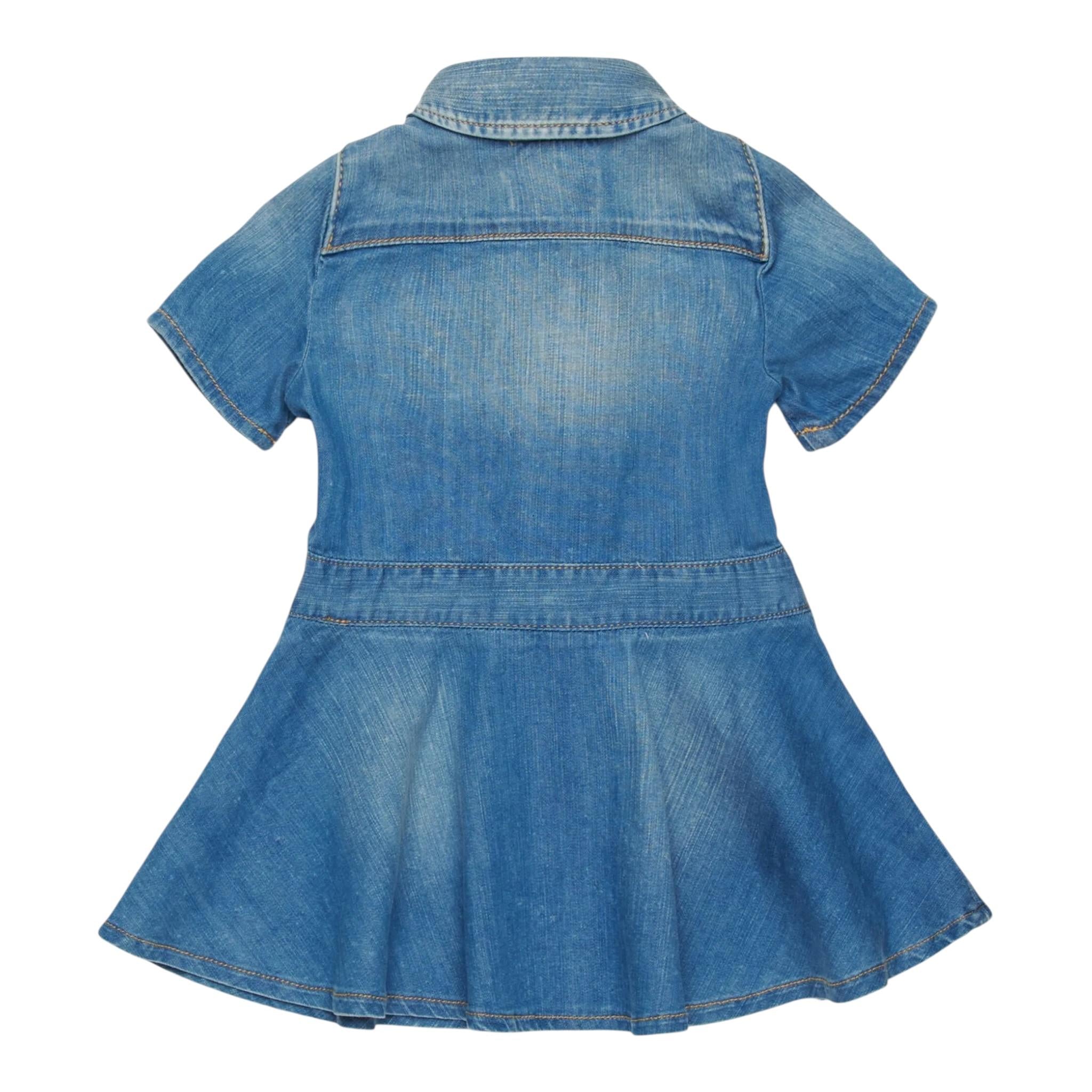 Dsquared2 Abito Mezza Manica In Denim tinta unita Blu per Neonata DQ2762 BLU DSQUARED2 