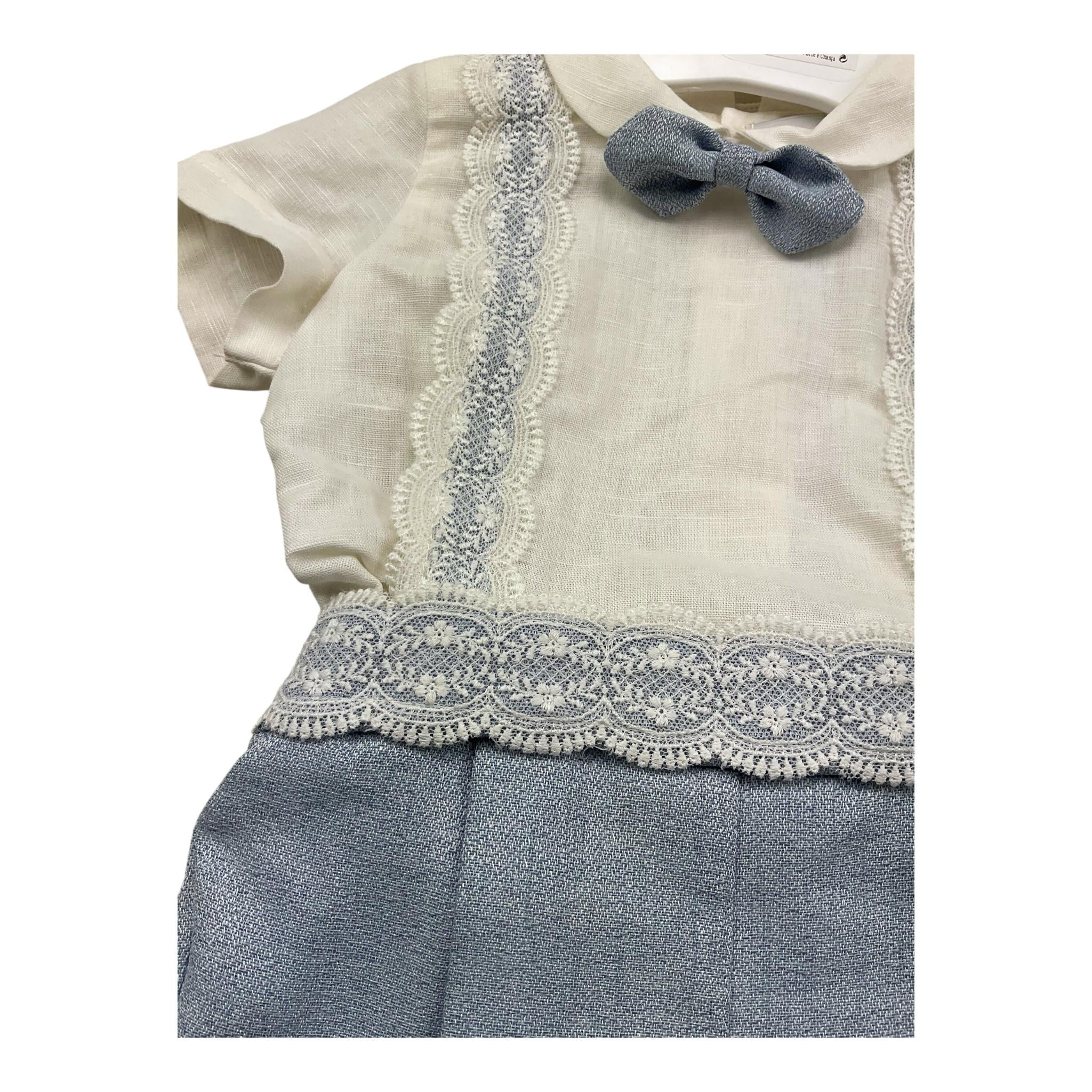 Pontoporponto Pagliaccetto Mezza Manica Bicolore per Neonato 6314 BIANCO/AZZURRO PONTOPORPONTO 