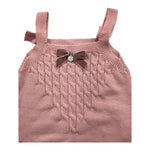 MARLU' salopette tinta unitan con fiocco Rosa per Neonata SAL ROSA MARLU' 