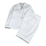 Neill Katter Completo 2 Pezzi Giacca-Pantalone Tinta Unita per Bambino 72219 BIANCO NEILL KATTER 