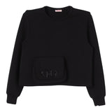 LIU JO felpa chiusa girocollo tinta unita con stampa  Nero per Bambina GF4161XX NERO LIU JO 