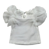 Miss Grant T-Shrit Girocollo Tinta Unita con Applicazioni per Neonata MG1244 BIANCO MISS GRANT 