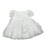 Bimbalo' Abito Cerimonia Tinta Unita con Tulle per Neonata 7637 BIANCO BIMBALO' 