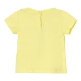 Liu Jo Einfarbiges T-Shirt mit Rundhalsausschnitt und Glitzer-Print Gelb für Baby-Mädchen