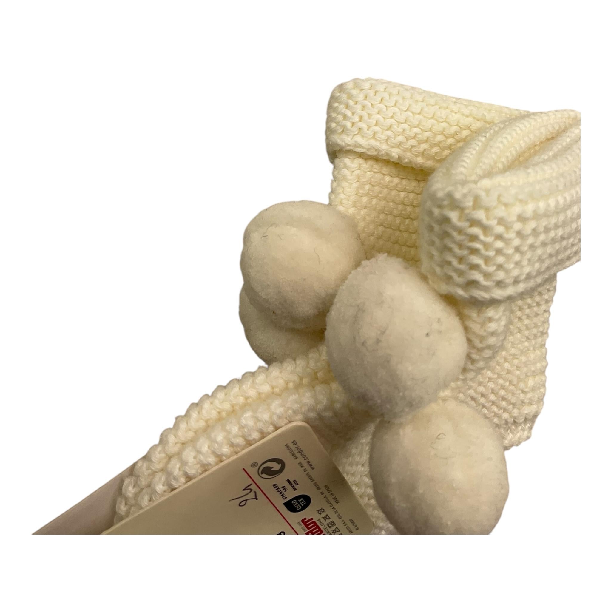 CND calzini tinta unita con pon pon Panna per Neonato 928594 PANNA CND 