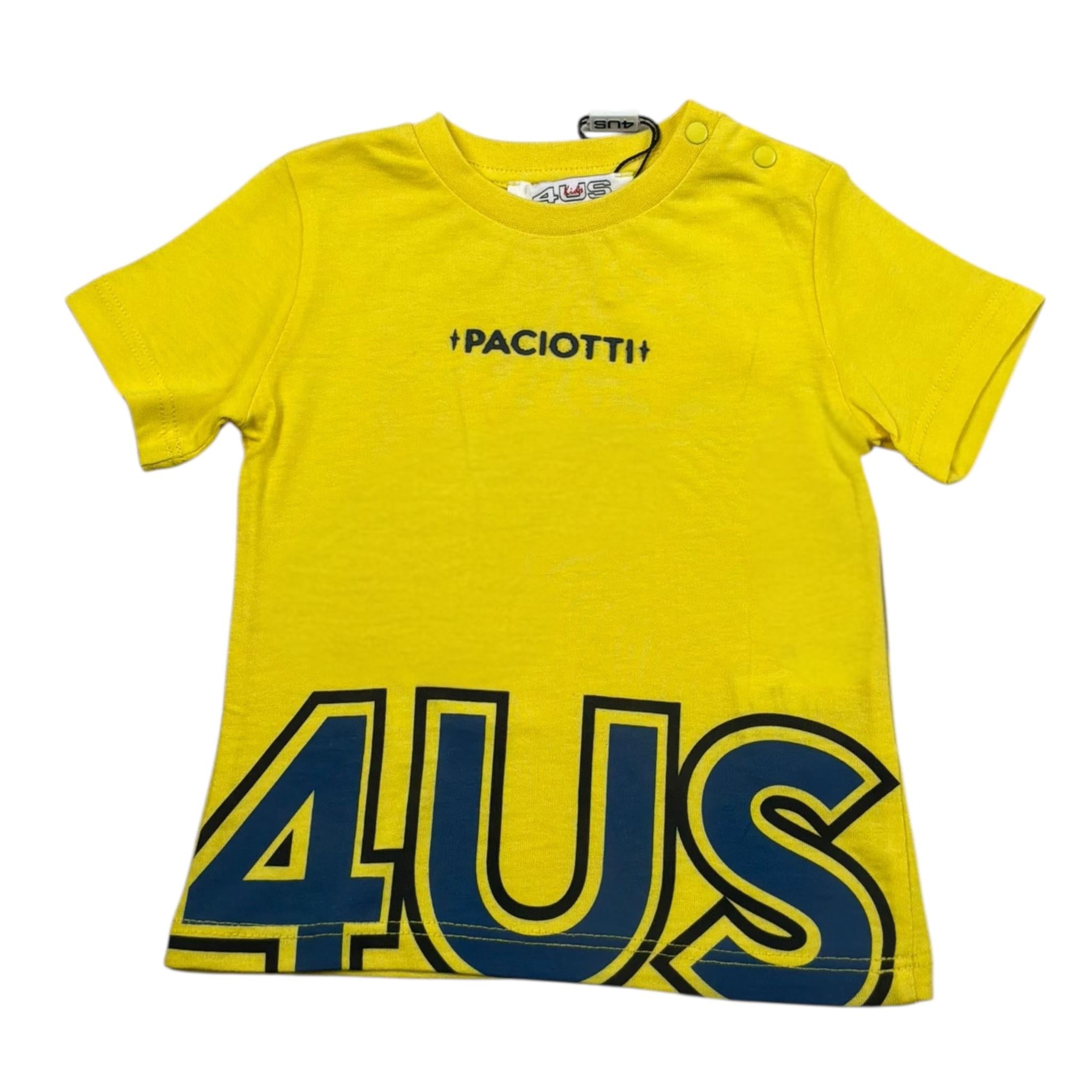 Trussardi T-Shirt Tinta Unita Girocollo con Stampa per Neonato TSP1143B GIALLO TRUSSARDI 