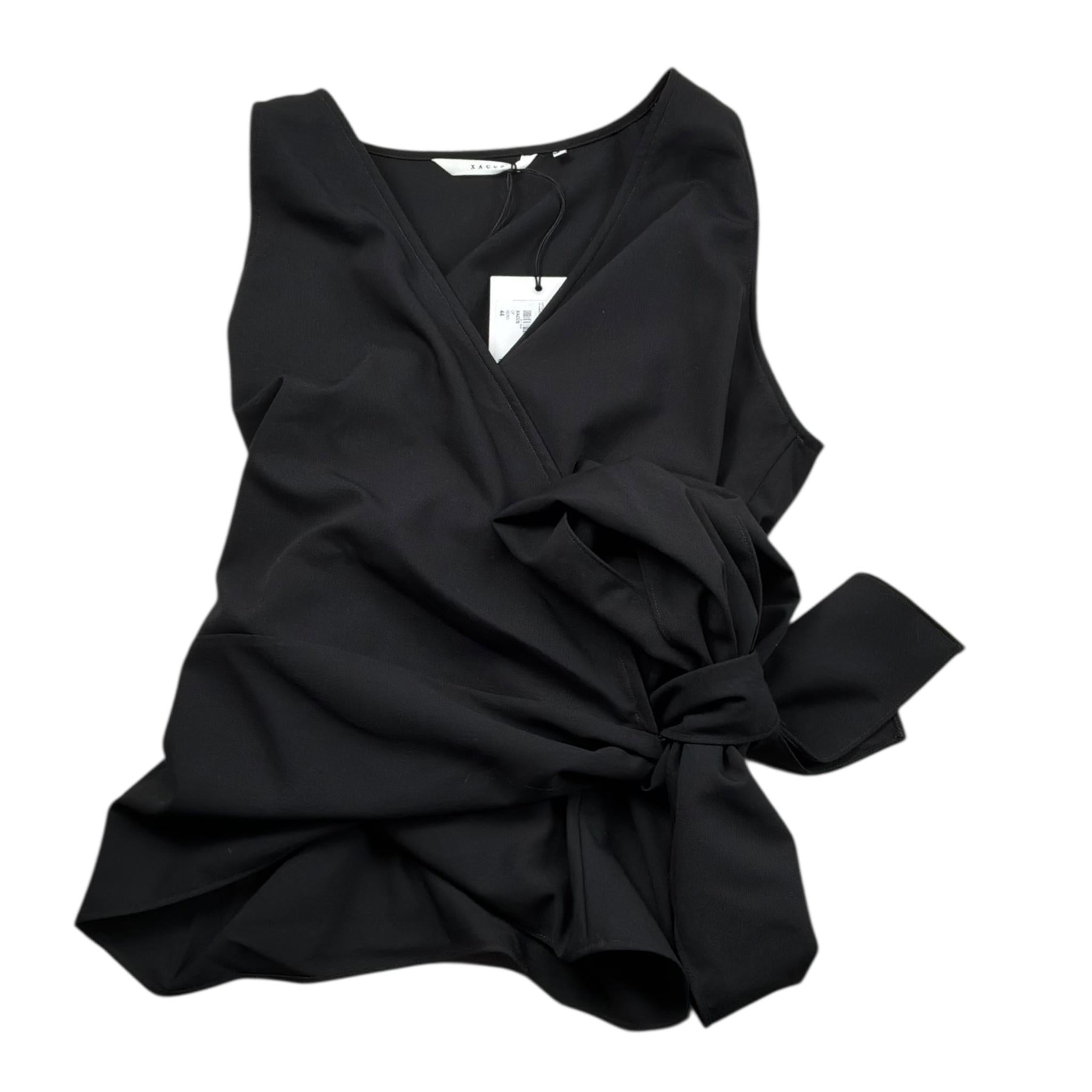 Xacus Pantalone Tinta Unita con Elastico In Vita per Bambina 85151 NERO XACUS 