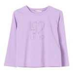 LIU JO shirt girocollo tinta unita con stampa Lilla per Bambina KF4069X LILLA LIU JO 