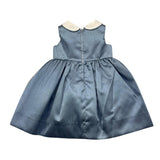 Le Coconne Einfarbiges ärmelloses Kleid mit blauem Kragen für Baby Mädchen