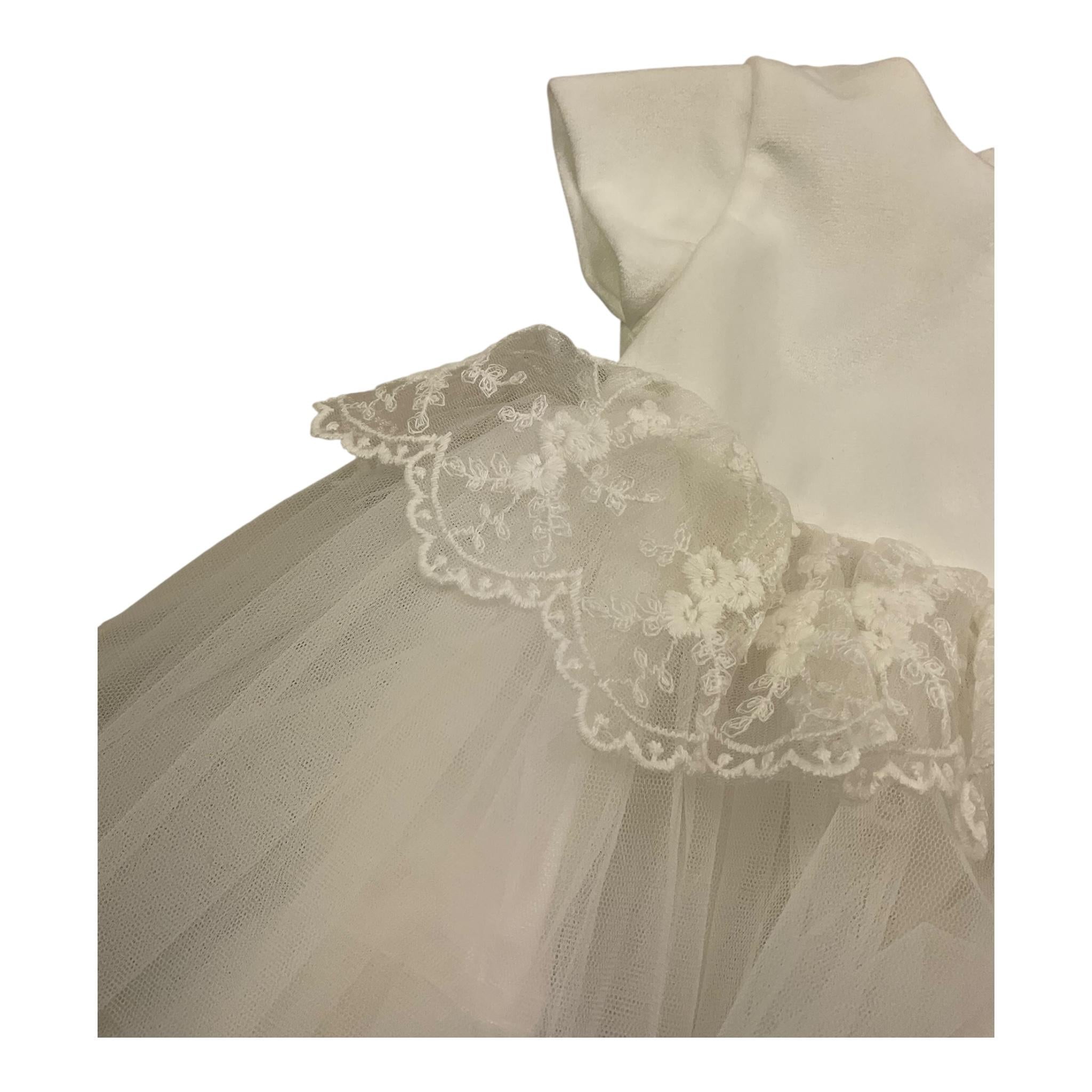 MARLU' abito mezza manica tinta unita con tulle  Bianco per Neonata IH805MCC BIANCO MARLU' 