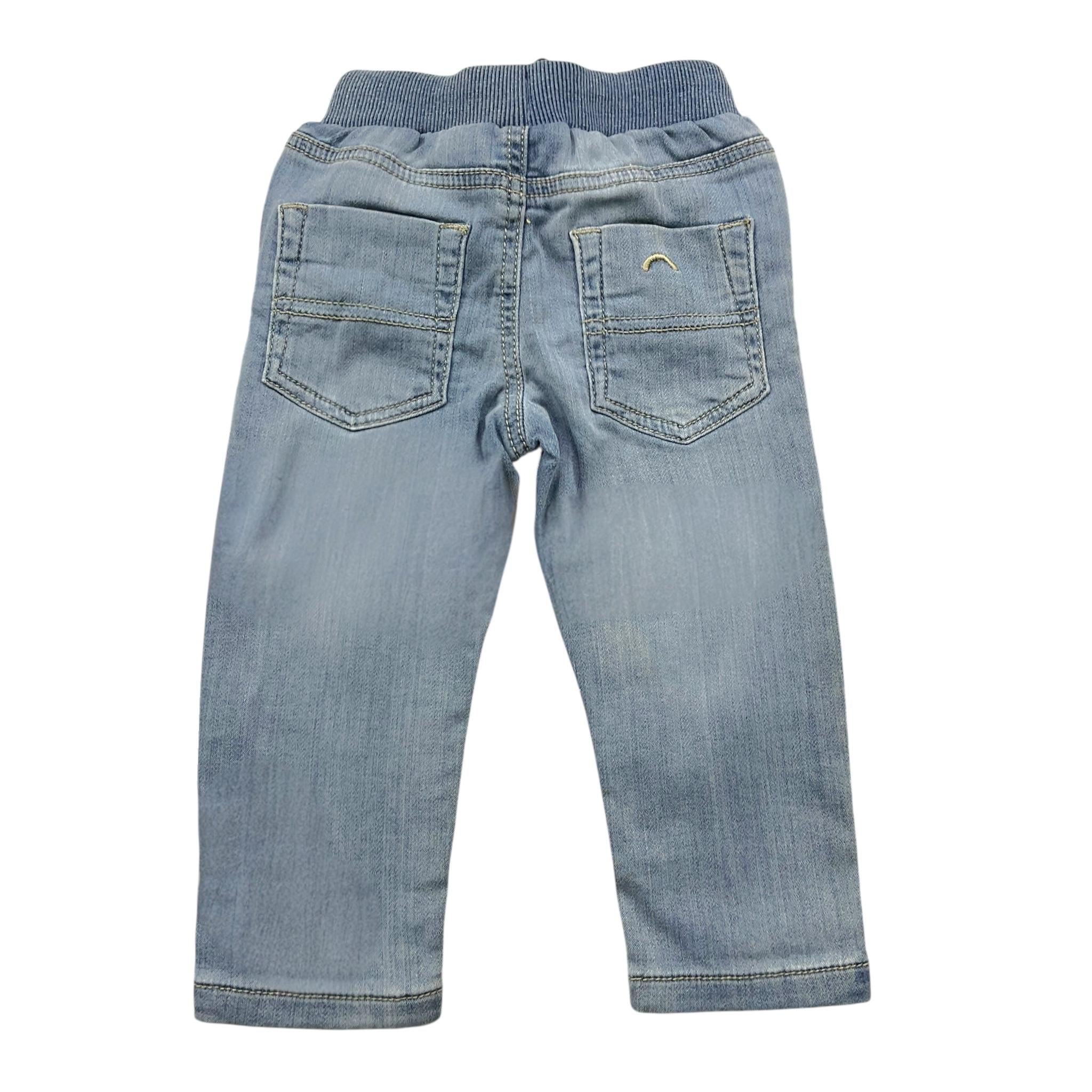 SARABANDA jeans tinta unita con elastico in vita Azzurro per Neonato 06141 AZZURRO SARABANDA 