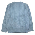 SUN68 maglia girocollo tinta unita con ricamo logo Azzurro per Bambino K44355 AZZURRO SUN68 