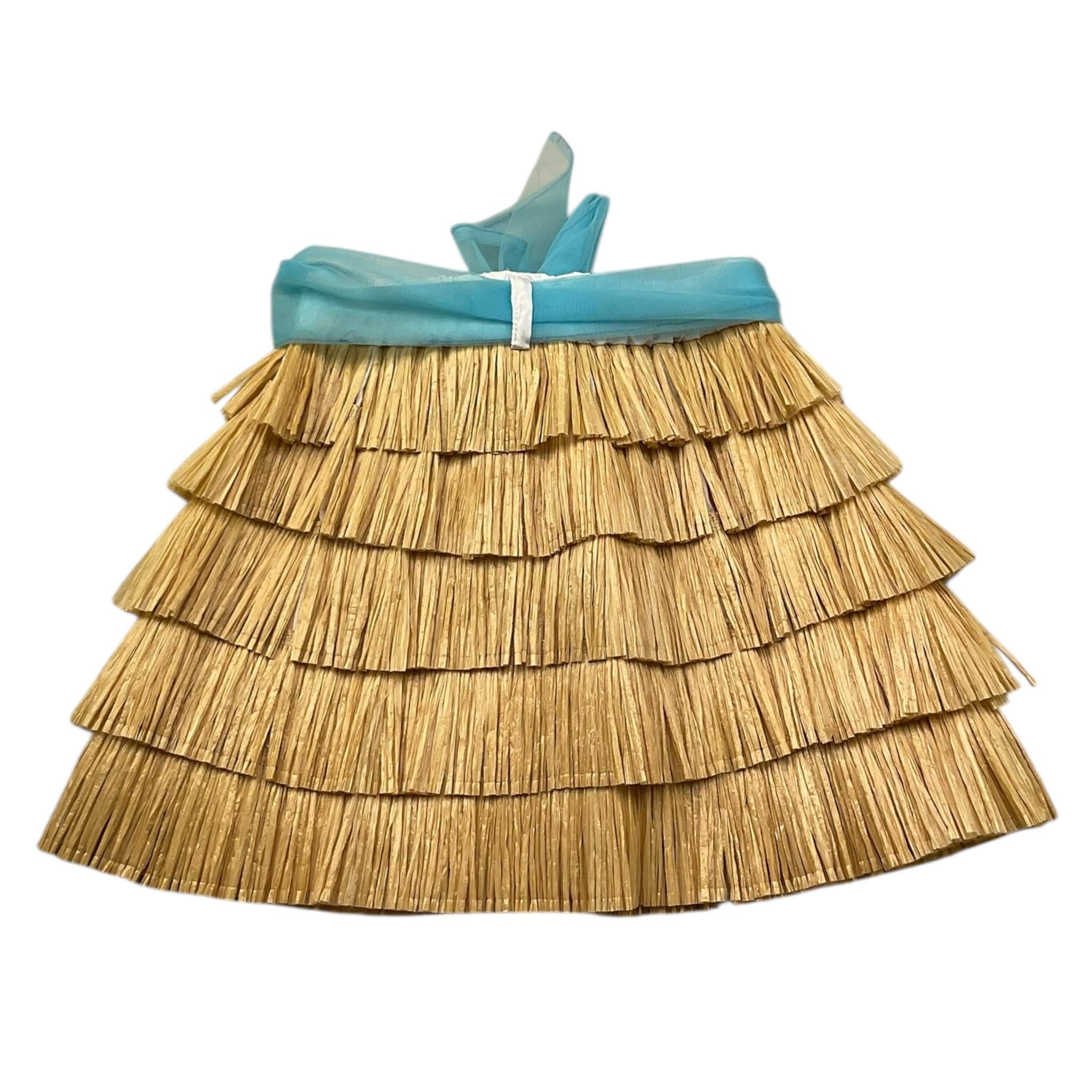 Miss Grant Gonna Tinta Unita In Paglia per Bambina MG1314 BEIGE MISS GRANT 