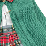 JULIANA cmpleto tricolore 3pz camicia-cardigan-salopette Bianco/verde per Neonato 24685 BAINCO/VERDE JULIANA 