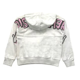 Disclaimer – Einfarbig bedruckter weißer Hoodie für Mädchen