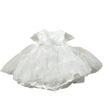 Le Bebe' Abito Cerimonia Tinta Unita con Tulle per Neonata LBG3930 BIANCO LE BEBE' 