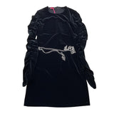 LIU JO abito manica lunga tinta unita in velluto e catena Nero per Bambina GF4177 NERO LIU JO 