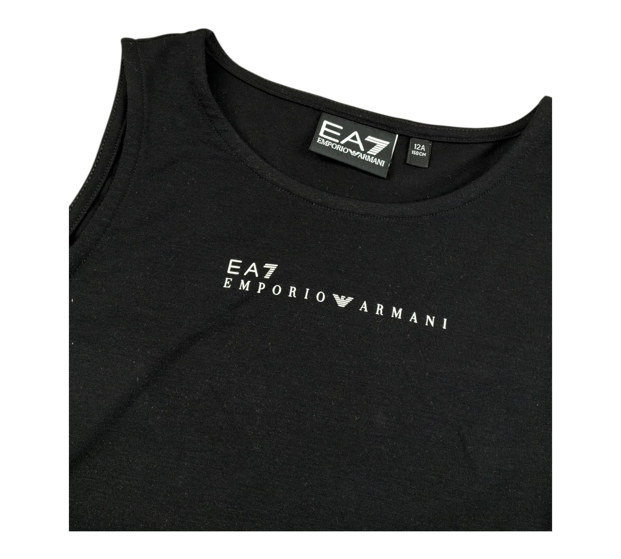 Emporio Armani Canotta Tinta Unita con Logo per Bambina 7G000035 NERO EMPORIO ARMANI 