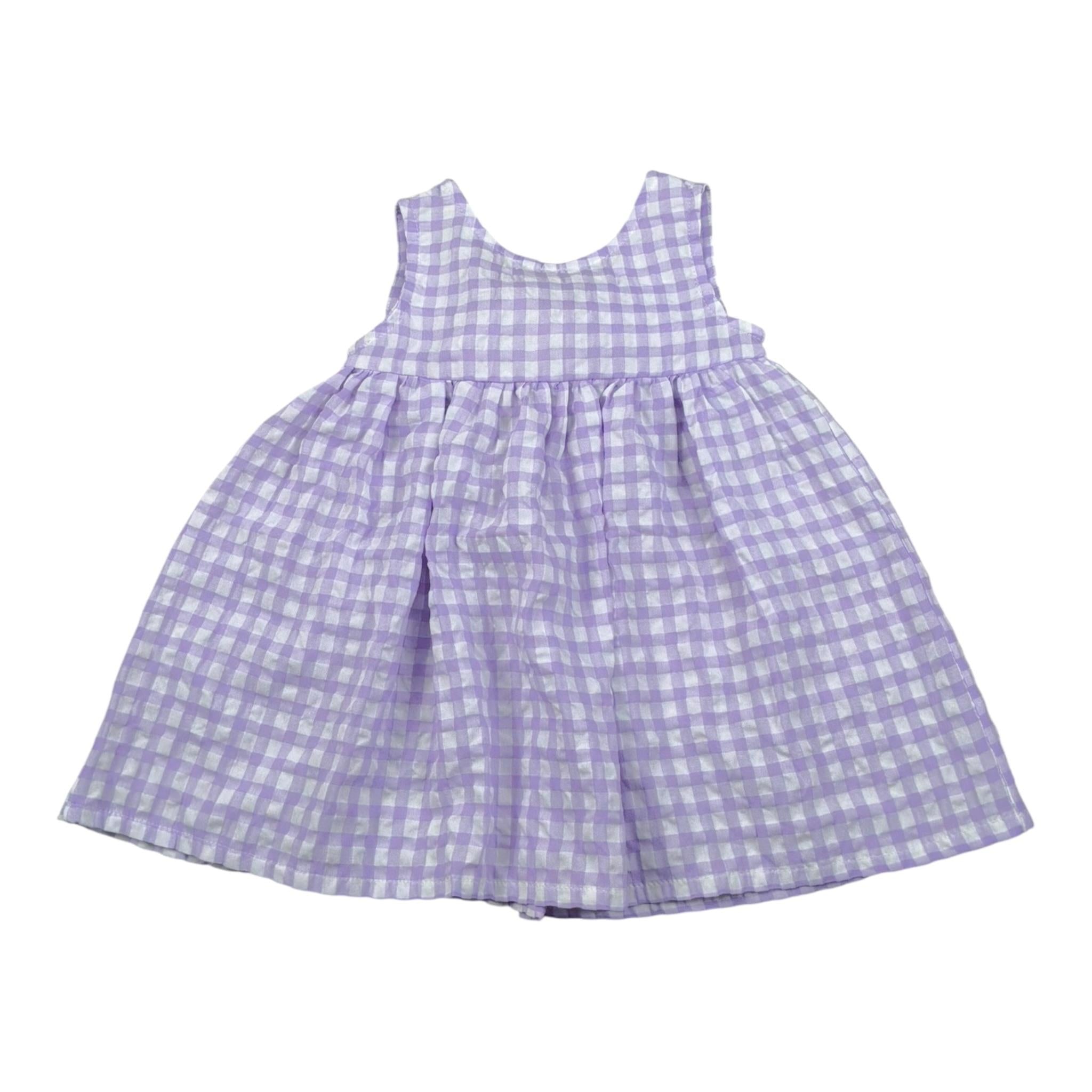 Magil Abito Bicolore con Fantasia A Quadri per Neonata HN20106N BIANCO/LILLA MAGIL 