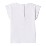 I Do T-Shirt Girocollo Tinta Unita con Stampa per Bambina 4B519 BIANCO I DO 