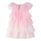 Sarabanda Abito Giromanica Tinta Unita con Tulle per Neonata 0B337 ROSA SARABANDA 