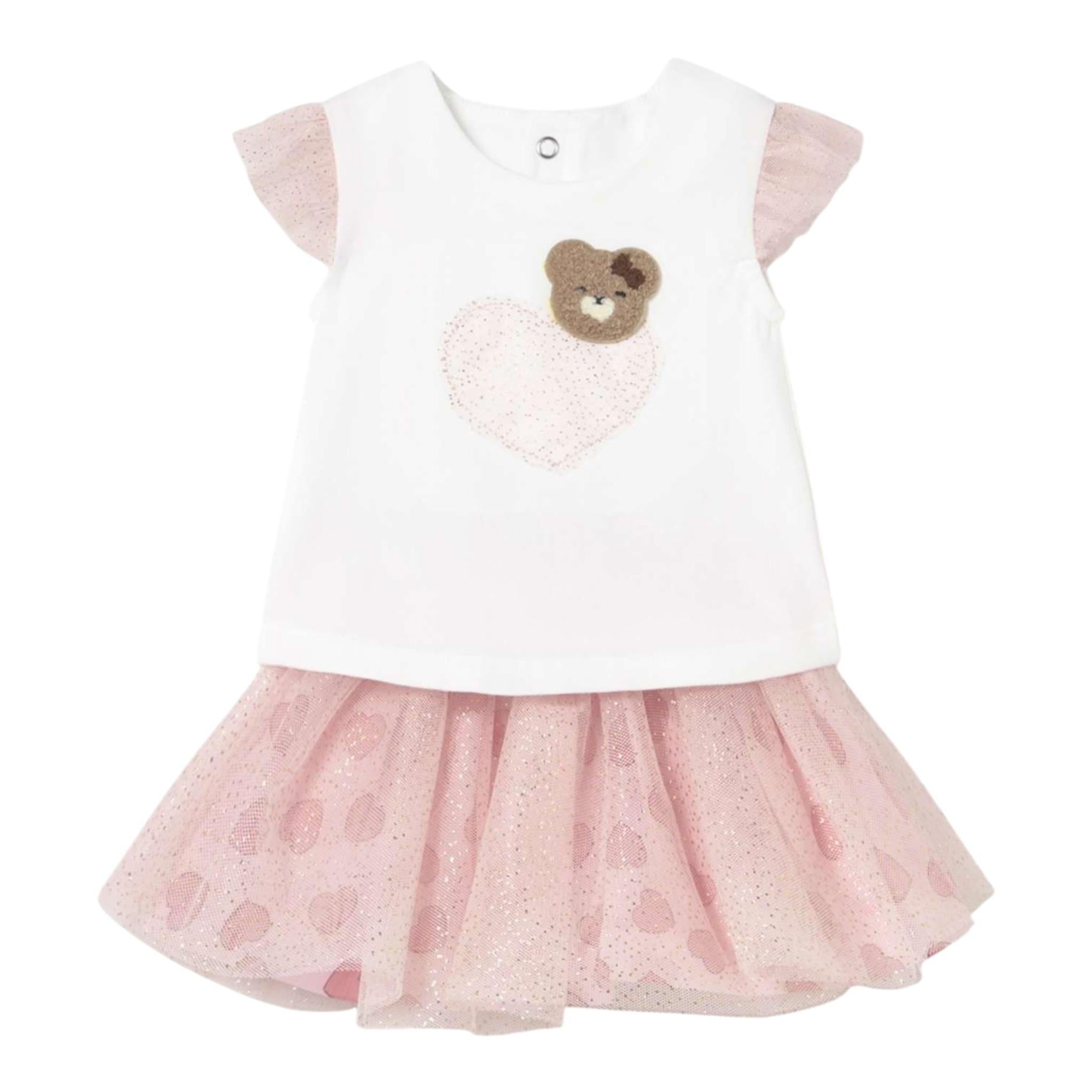 Mayoral Completo 2 Pezzi Canotte-Gonna Bianco/Rosa per Neonata 1874X BIANCO/ROSA MAYORAL 
