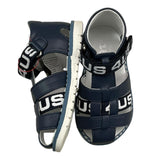 Cesare Paciotti Blaue Sandalen mit Logo-Print in Volltonfarbe für Mädchen